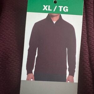 Ted Baker Men's Deep Burgundy Zip-Up Sweater size XL NWT
